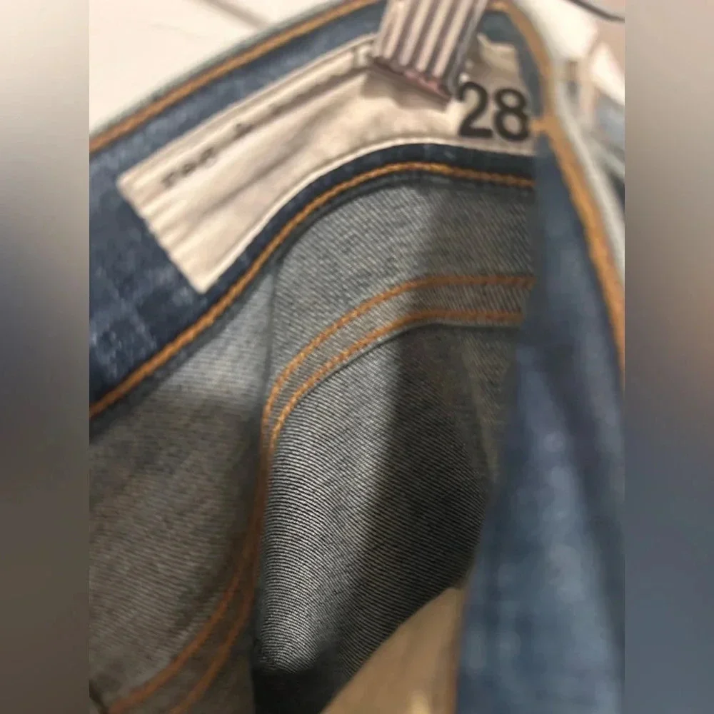 Rag And Bone Skinny Mid Rise Jeans in Blue